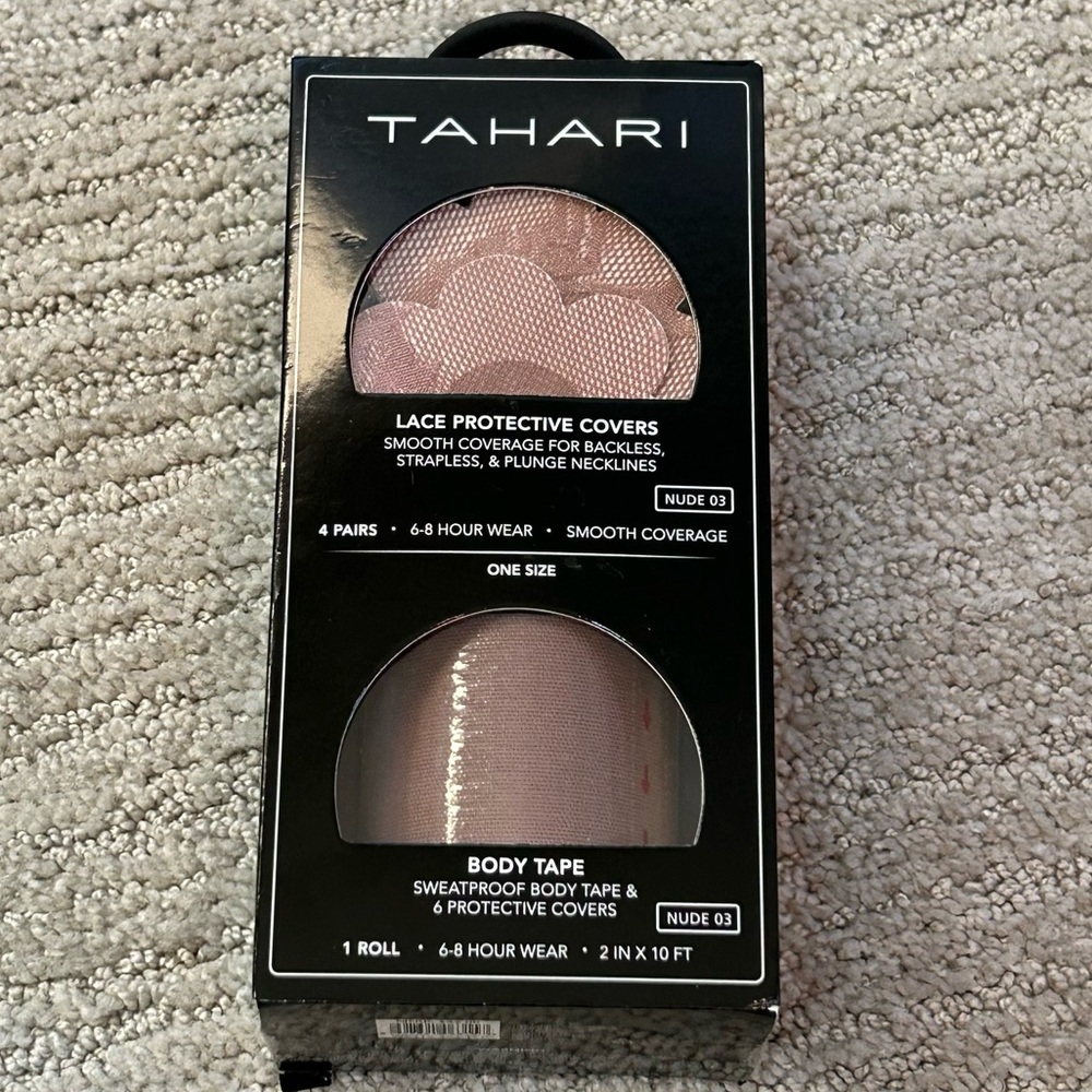 Tahari Lace Protective Covers (4 Pairs) and Body Tape w/ 6 covers. NUDE 03 NEW